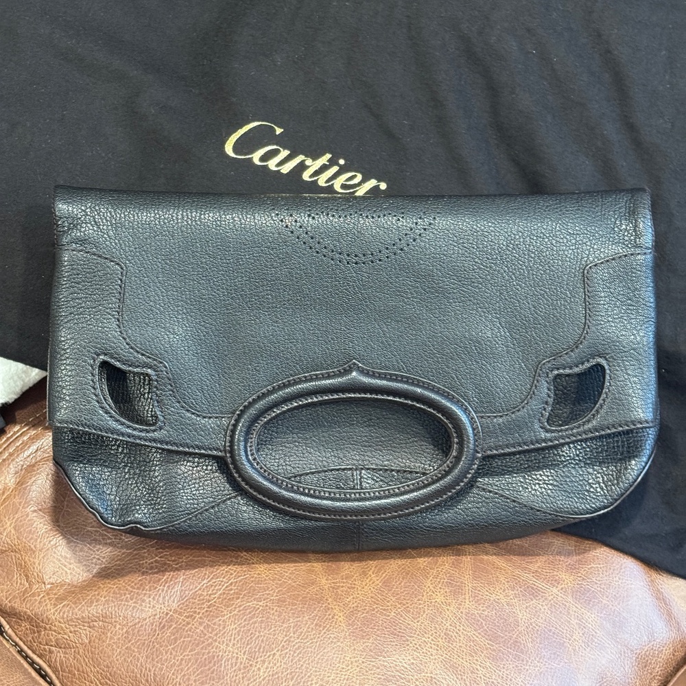 Cartier Black Leather Clutch